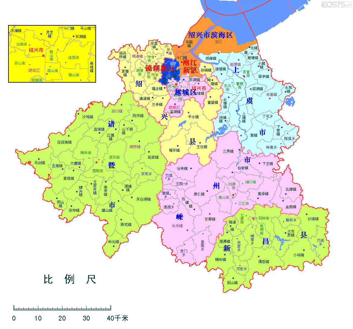 绍兴市的区域性县级单位