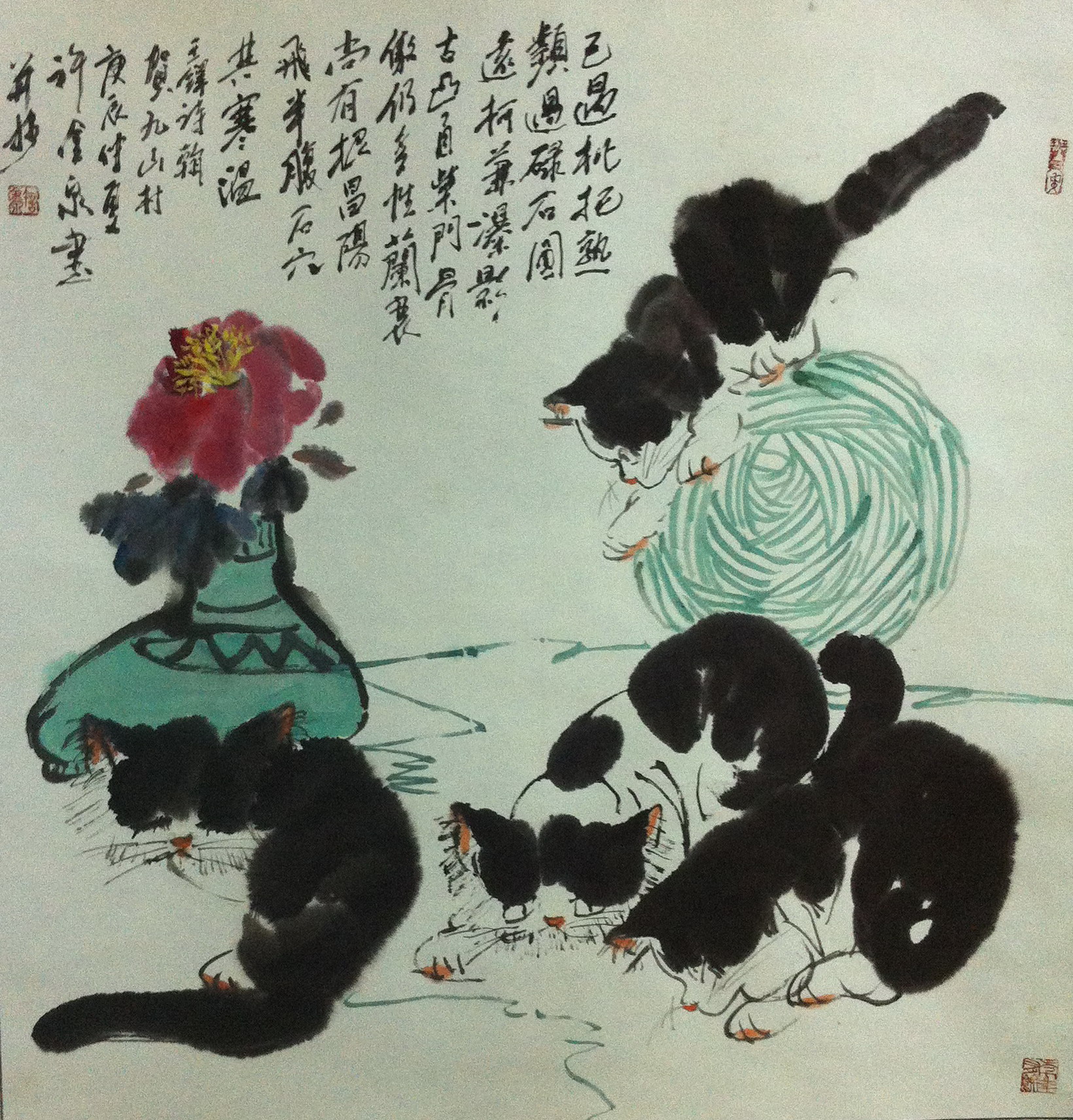 [江南猫王]许金泉先生猫画二幅