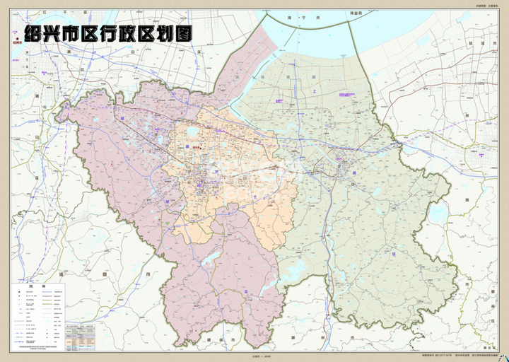 绍兴市编制完成2018年版《绍兴市区行区划图》