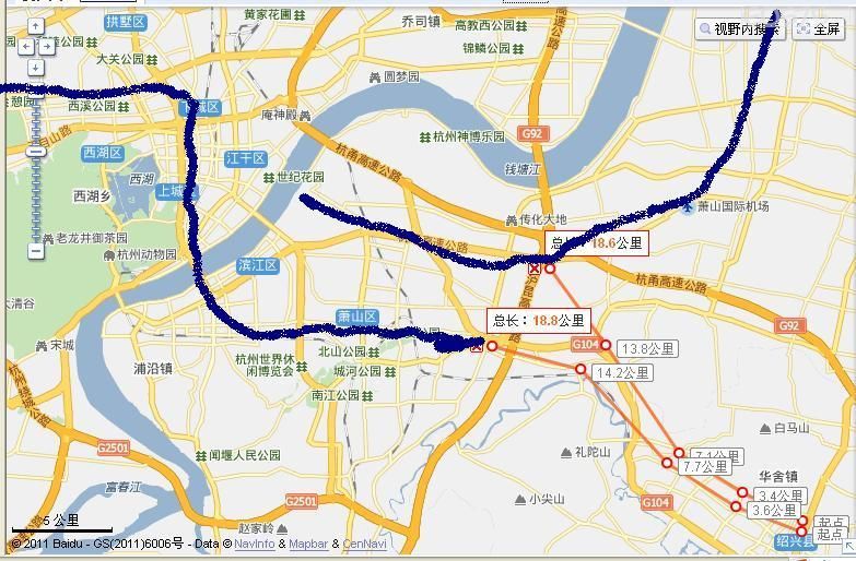 杭州-绍兴 地铁  路线图