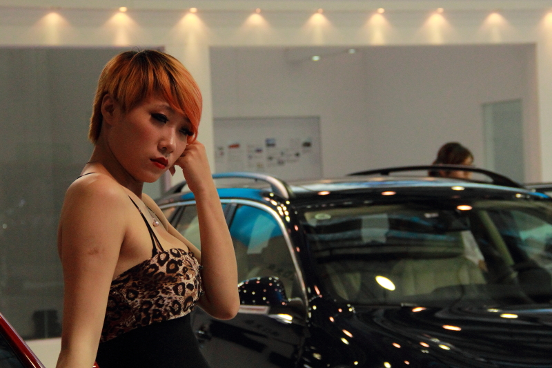 袍江车展美貌佳丽