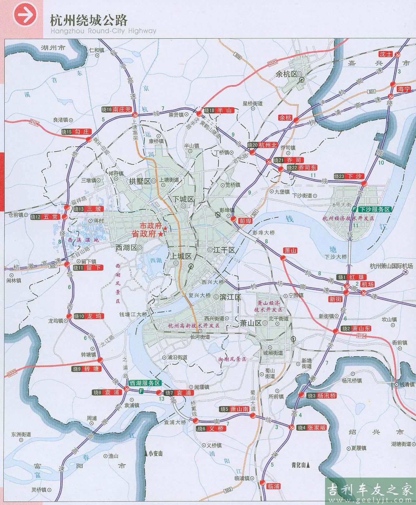 想知道杭浦高速的路線圖請知道大俠貼個圖